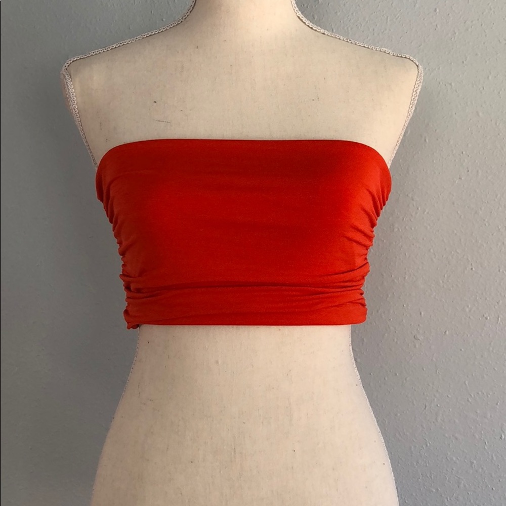 Naked Wardrobe orange scrunch bandeau